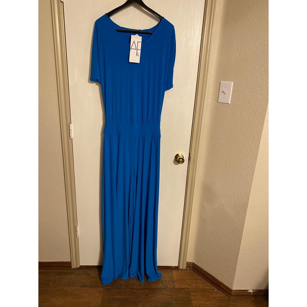 Abi Ferrin Daniella Jumpsuit Blue Open Back Wide Leg Freedom Project NWT M